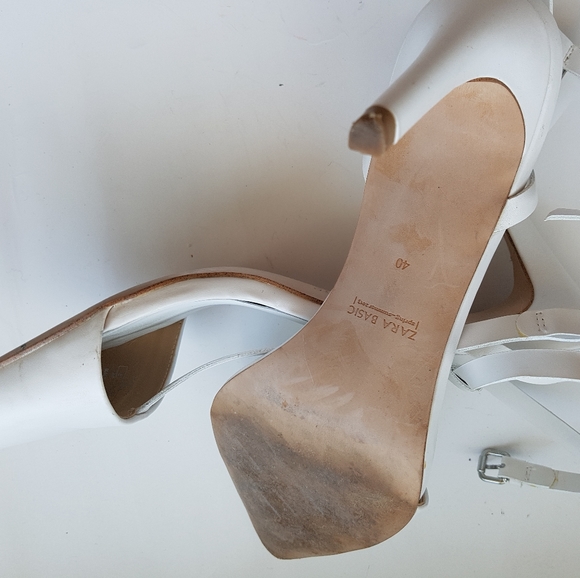 ZARA white pointy toe strappy heels - Picture 2 of 5